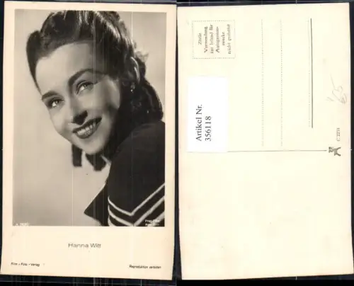 356118,Schauspielerin Hanna Witt pub Film Foto Verlag A 3928euro1