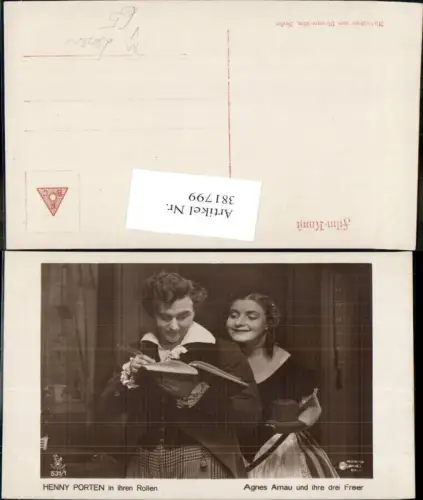 381799,Schauspielerin Henny Porten in Agnes Arnau u. ihre drei Freier Lesen pub RPH Film Sterne 531euro1