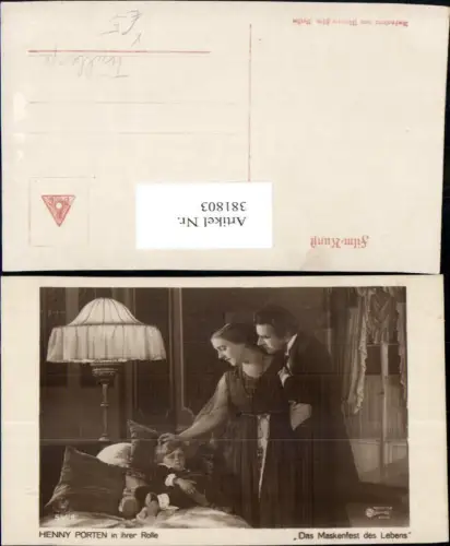 381803,Schauspielerin Henny Porten in Das Maskenfest des Lebens Tischlampe pub RPH Film Sterne 541euro6