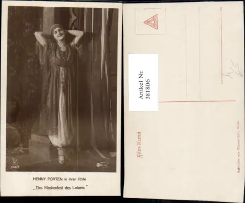 381806,Schauspielerin Henny Porten in Das Maskenfest des Lebens Kleid Mode pub RPH Film Sterne 541euro5