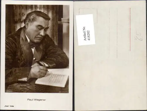 418202,Foto Ak Paul Wegener Schauspieler Schreiben Buch Füllfeder pub Ross 3351euro1