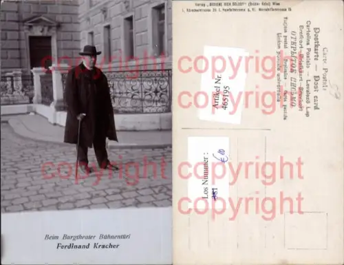 465195,Schauspieler Ferdinand Kracher Burgtheater Wien Burgschauspieler