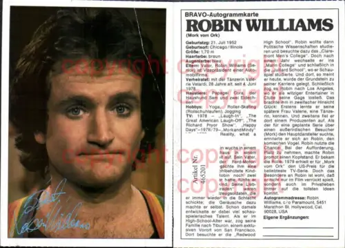 465201,Schauspieler Robin Williams Bravo Autogrammkarte