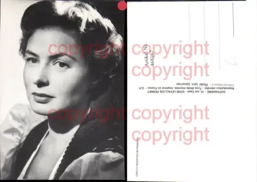 468167,Schauspielerin Ingrid Bergman Portrait