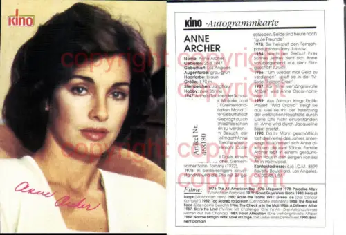 468180,Schauspielerin Anne Archer Autogrammkarte Autogramm