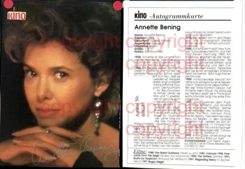 468181,Schauspielerin Annette Bening Autogrammkarte Autogramm