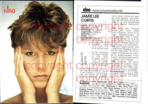 468182,Schauspielerin Jamie Lee Curtis Autogrammkarte Autogramm
