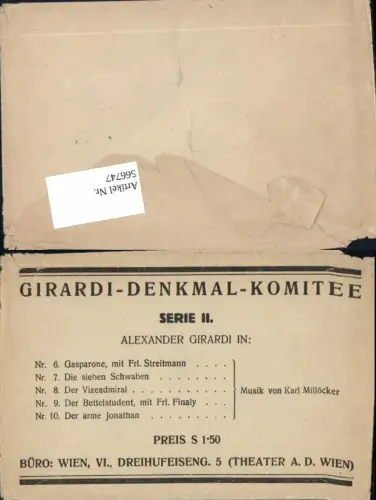 566747,Alexander Girardi Denkmal Komitee Serie II. Umschlag f. Ak Serie