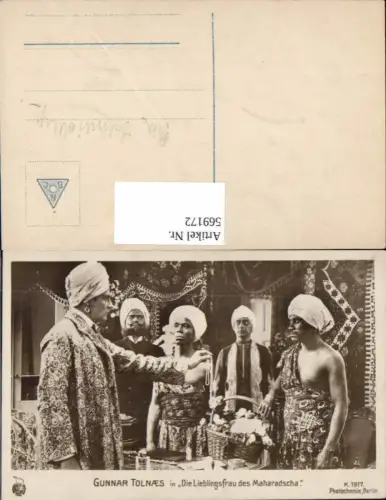 569172,Schauspieler Gunnar Tolnaes Die Lieblingsfrau d. Maharadscha pub Photochemie K 1917