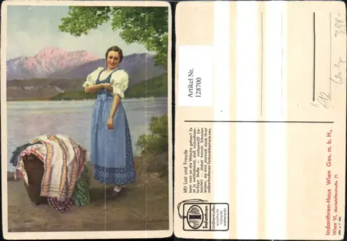 128700,Reklame Werbung Indanthren Stoffe Wien Mariahilf Karl M. Schuster