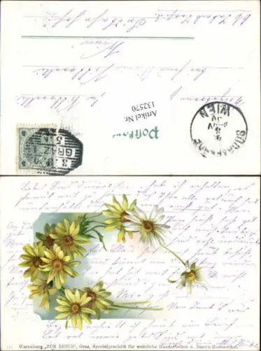 132570,Reklame Werbe AK Graz Warenhaus zum Rebus Modeartikel Blumen Litho