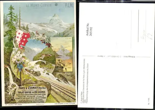 265192,Repro Reklame F. Hugo d Alesi Affiche pour les Chemins de Fer Paris Lyon Mediterranee