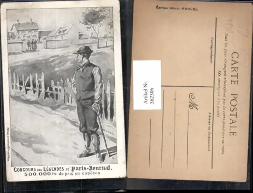 362306,Reklame Künstler Ak Concours des Legendes de Paris Journal Mann Gehstock