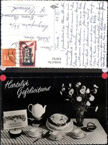 430781,Reklame Driessen Kersenbonbons Süßigkeiten Torte Kaffee Essen