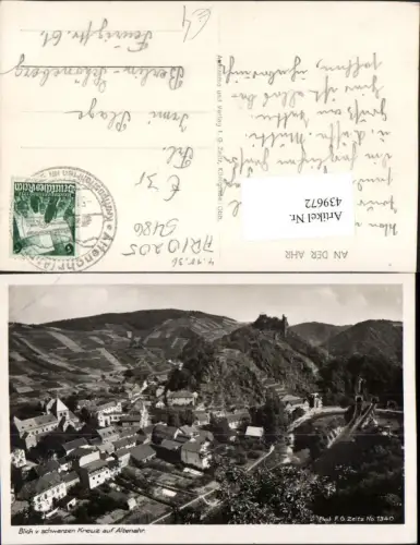 439672,Blick vom schwarzen Kreuz auf Altenahr Totale m. Burg