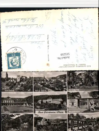 515250,Bad Dürkheim Totale Das große Fass Kurhaus Mehrbildkarte