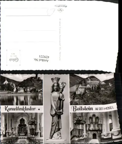 429221,Beilstein an d. Mosel Totale Karmelitenkloster Kirche Statue Mehrbildkarte