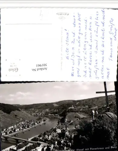 501961,Cochem an d. Mosel Totale m. Pinnerkreuz u. Burg