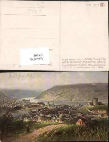 365408,Künstler AK N. Astudin Bingen am Rhein Totale