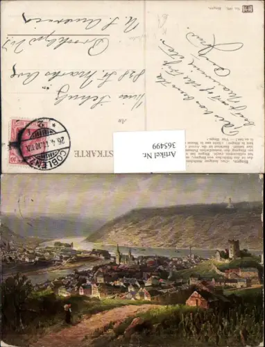365499,Künstler AK N. Astudin Bingen am Rhein Totale