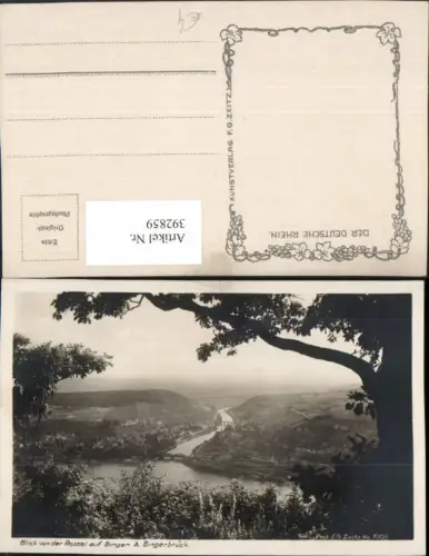 392859,Blick von d. Rossel auf Bingen u. Bingerbrück am Rhein Totale