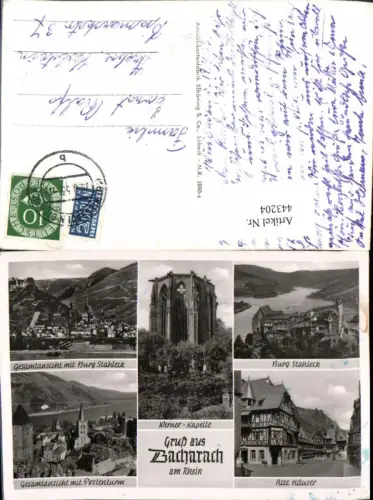 443204,Bacharach am Rhein Totale Werner-Kapelle Burg Mehrbildkarte