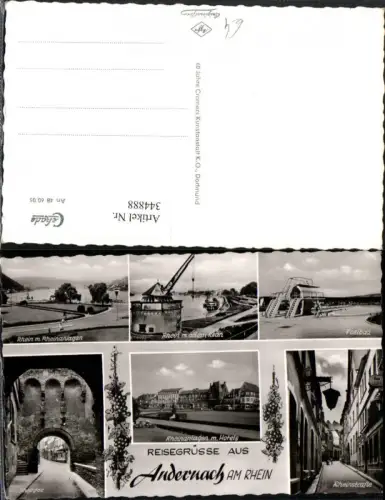 344888,Andernach am Rhein Rheinanlagen Kran Freibad Rheintor Rheinstraße Mehrbildkarte