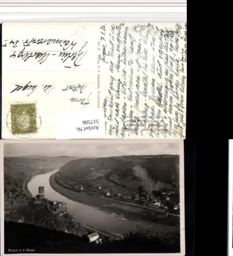 517506,Burgen an d. Mosel Teilansicht Burg Ruine