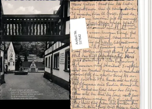 517642,Winningen an d. Mosel Weinhof Brücke Spruch