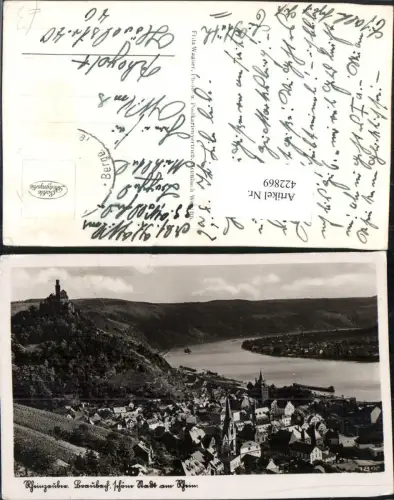 422869,Braubach am Rhein Totale m. Burg