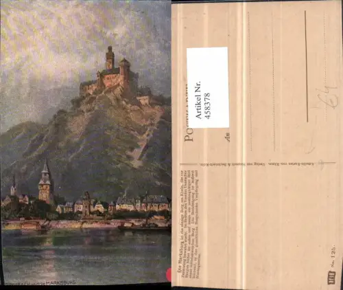 458378,Künstler AK N. Astudin Marksburg b. Braubach Teilansicht