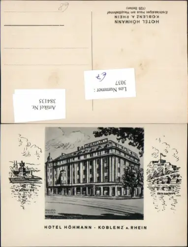 384135,Künstler AK Dr. Kaspar Koblenz am Rhein Hotel Höhmann