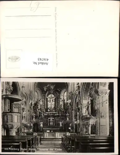 416743,Koblenz Arenberg Roter Hahn Kirche Innenansicht Kanzel