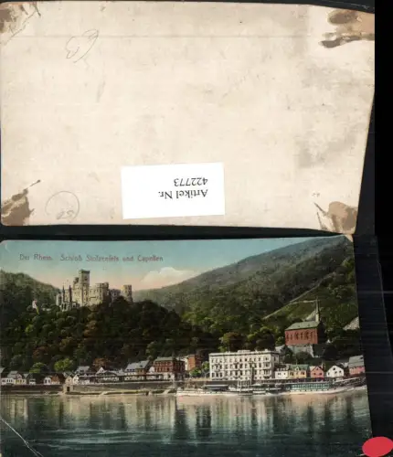 422773,Koblenz am Rhein Schloss Stolzenfels u. Capellen Teilansicht Dampfer