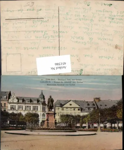 451586,Coblenz Koblenz Denkmal General von Goeben Statue