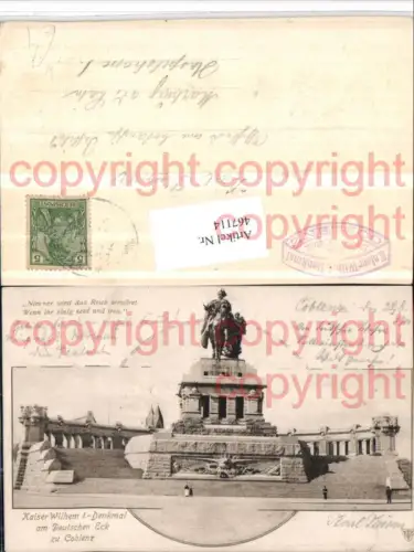 467114,Coblenz Koblenz Kaiser Wilhelm-Denkmal am Deutschen Eck
