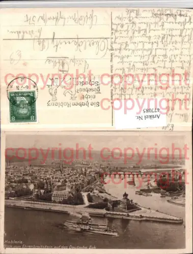 477085,Koblenz Blick vom Ehrenbreitstein auf Deutsches Eck