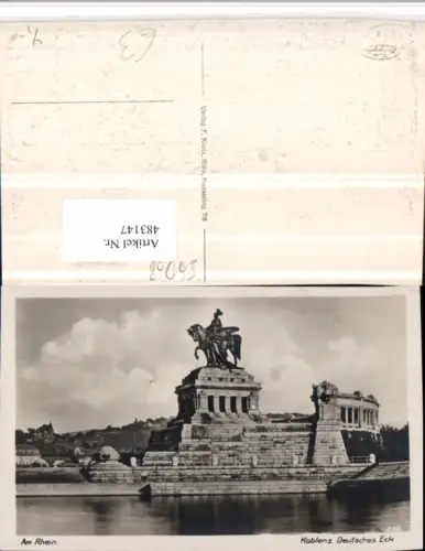 483147,Koblenz am Rhein Deutsches Eck Denkmal Statue