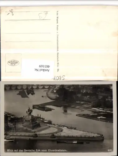 483169,Koblenz Deutsches Eck vom Ehrenbreitstein