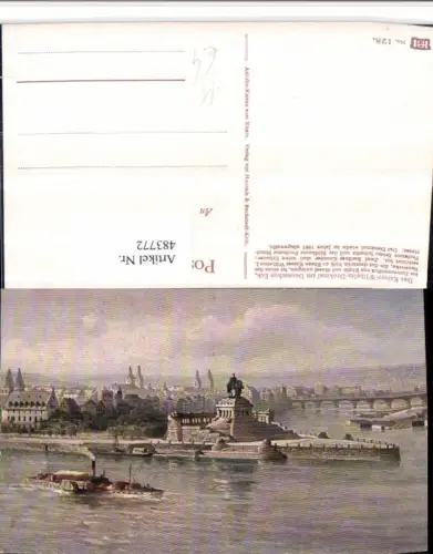 483772,Künstler AK Astudin Koblenz Kaiser Wilhelm-Denkmal am Deutschen Eck