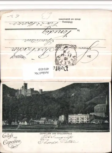 491410,Koblenz Capellen u. Schloss Stolzenfels