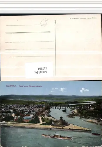 517264,Coblenz Koblenz am Rhein Deutsches Eck vom Ehrenbreitstein