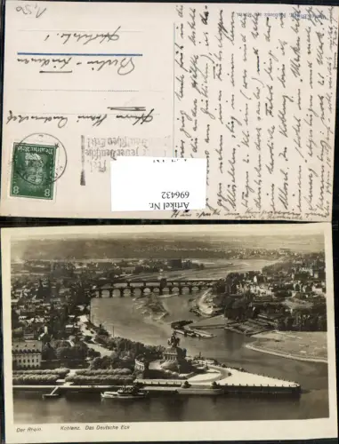 696432 Koblenz am Rhein Coblenz Deutsches Eck gel Friedenau Berlin