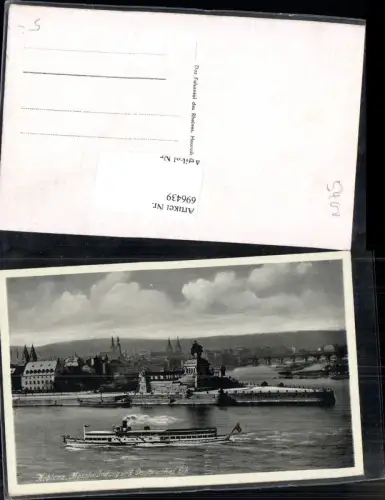 696439 Koblenz am Rhein Coblenz Deutsches Eck Dampfer