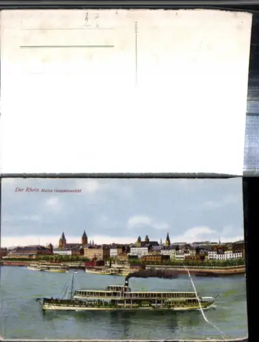 308101,Mainz am Rhein Teilansicht Dampfer