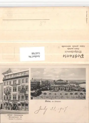 516798,Mainz Halleplatz Hotel Germania Mehrbildkarte