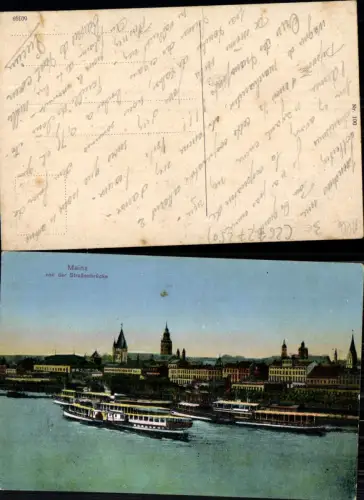 702405 Mainz Rhein m. Dampfer