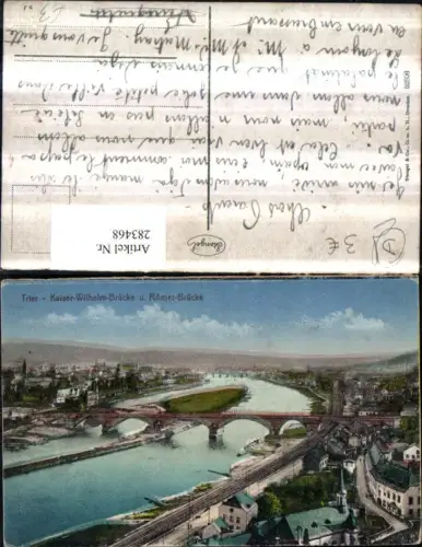 283468,Trier Totale Kaiser-Wilhelm-Brücke u. Römer-Brücke