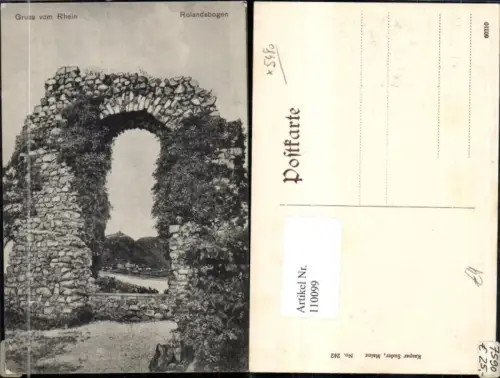 110099,Gruß v. Rhein Rolandsbogen Mainz am Rhein