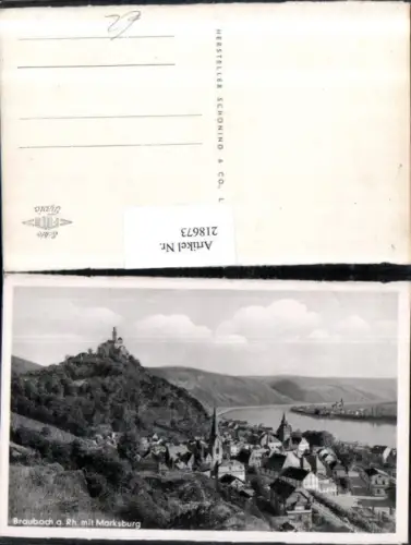 218673,Braubach a. Rhein Totale m. Marksburg Burg